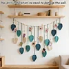 (Finished Product)Macrame Wall Hanging Macrame Leaves Tapestry Wall Hanging Decoration Boho Leaf Feather Tassel Garland Tapestry for Bedroom Living Room Nursery Decor