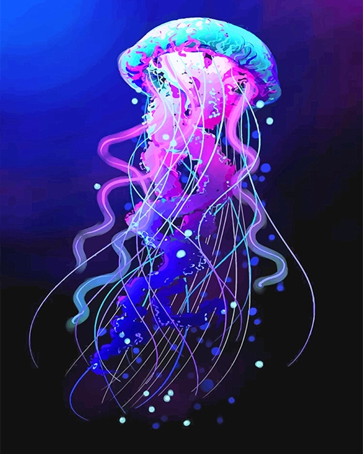 

Blue And Purple Jellyfish – Paint By Numbers - 40*50CM, 501 Original