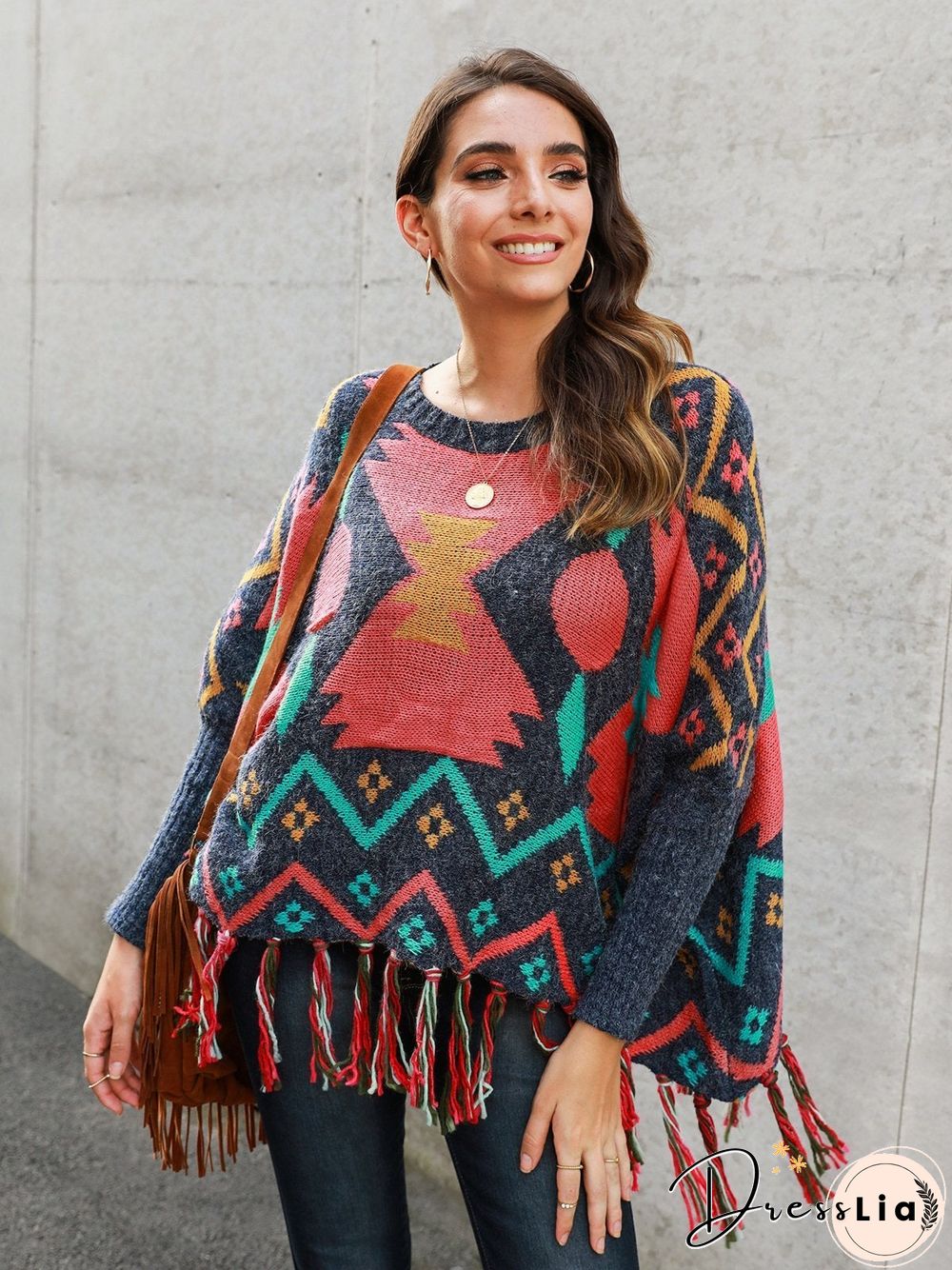 Shift Long Sleeve Tribal Boho Sweater