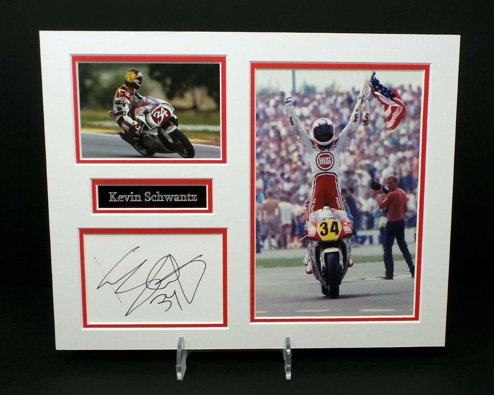 Kevin SCHWANTZ Signed Mounted Photo Poster painting Display AFTAL RD COA Motorbike Legend