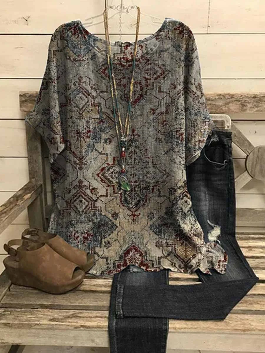Women's Paisley Printed Casual Top
