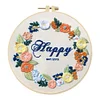 (Multi-Style) Flower-DIY Embroidery Kit with Pattern Cotton Threads Needles Hoop 30*30cm/11.81*11.81in