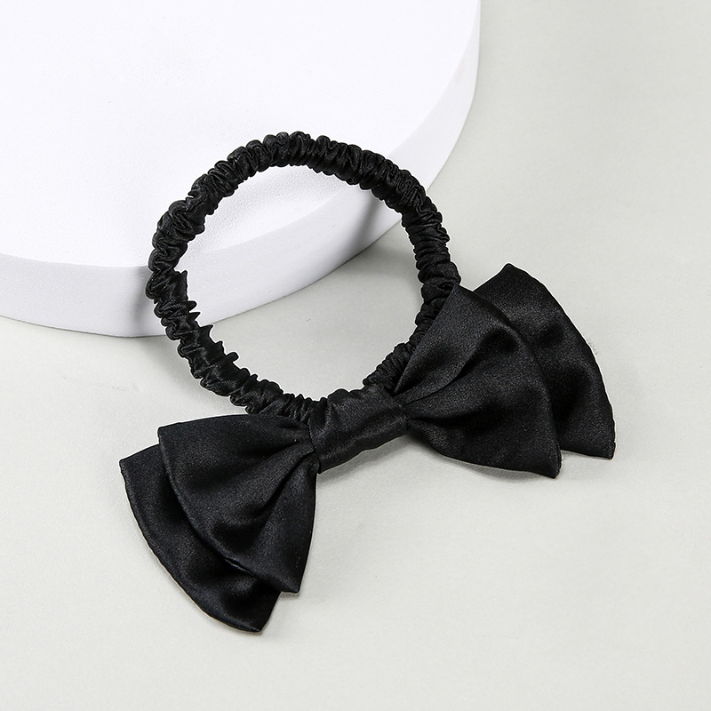 16 Momme Skinny Bow Decoration Silk Scrunchie REAL SILK LIFE
