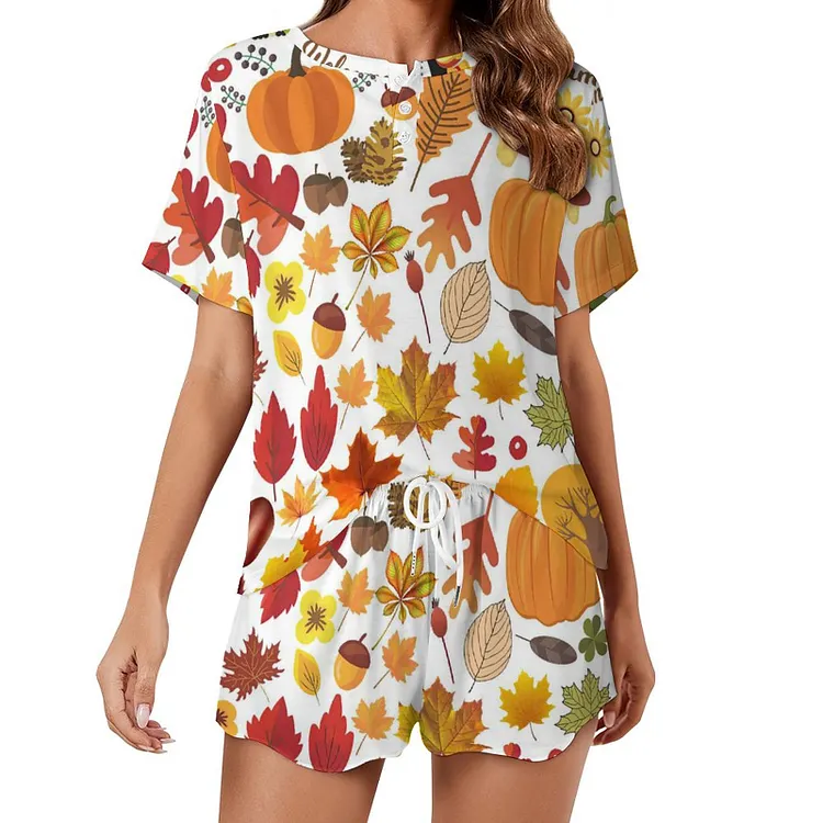Personalized Custom Women's Summer Home Suit Thanksgiving