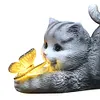 Cat Solar Garden Statue Solar Garden Statue Cat Housewarming Gift for Yard Patio