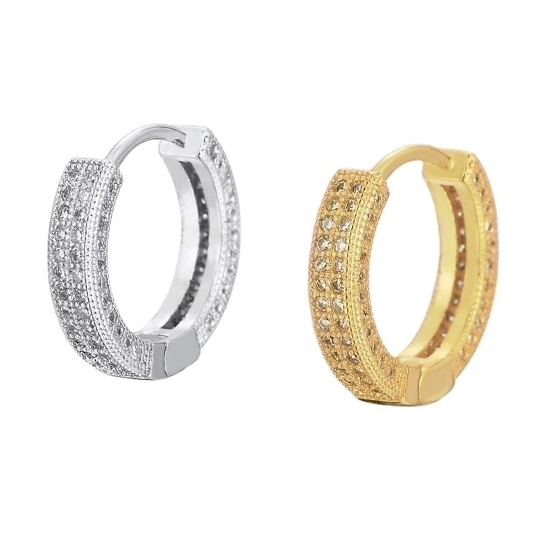 1 Pair Hip-hop U Shape Inlay Copper Rhinestones Earrings