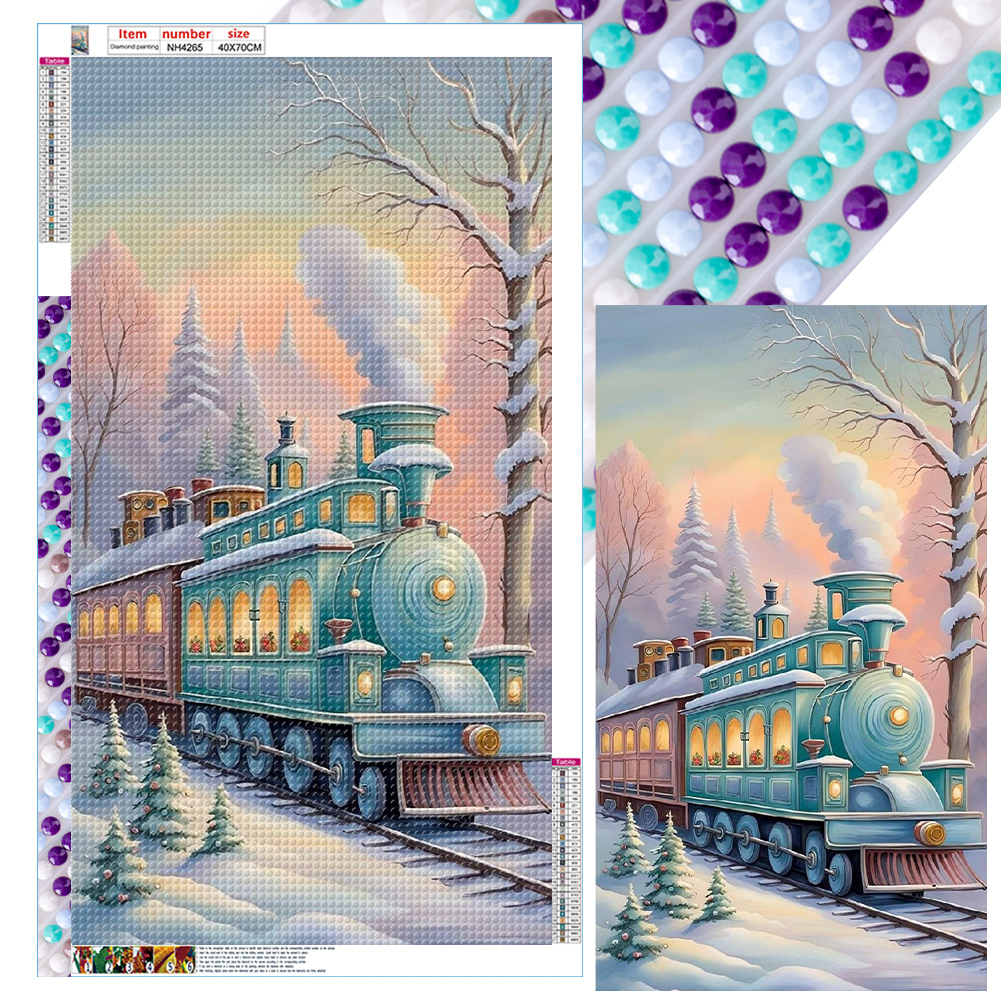 Snow Train 40*70cm(canvas) full round drill diamond painting