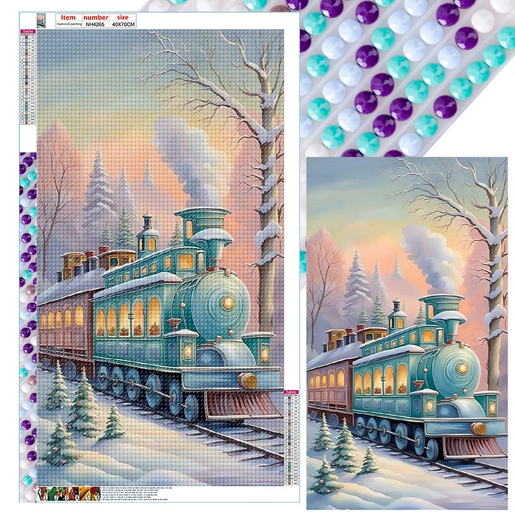 Snow Train 40*70CM (Canvas) Full Round Drill Diamond Painting gbfke