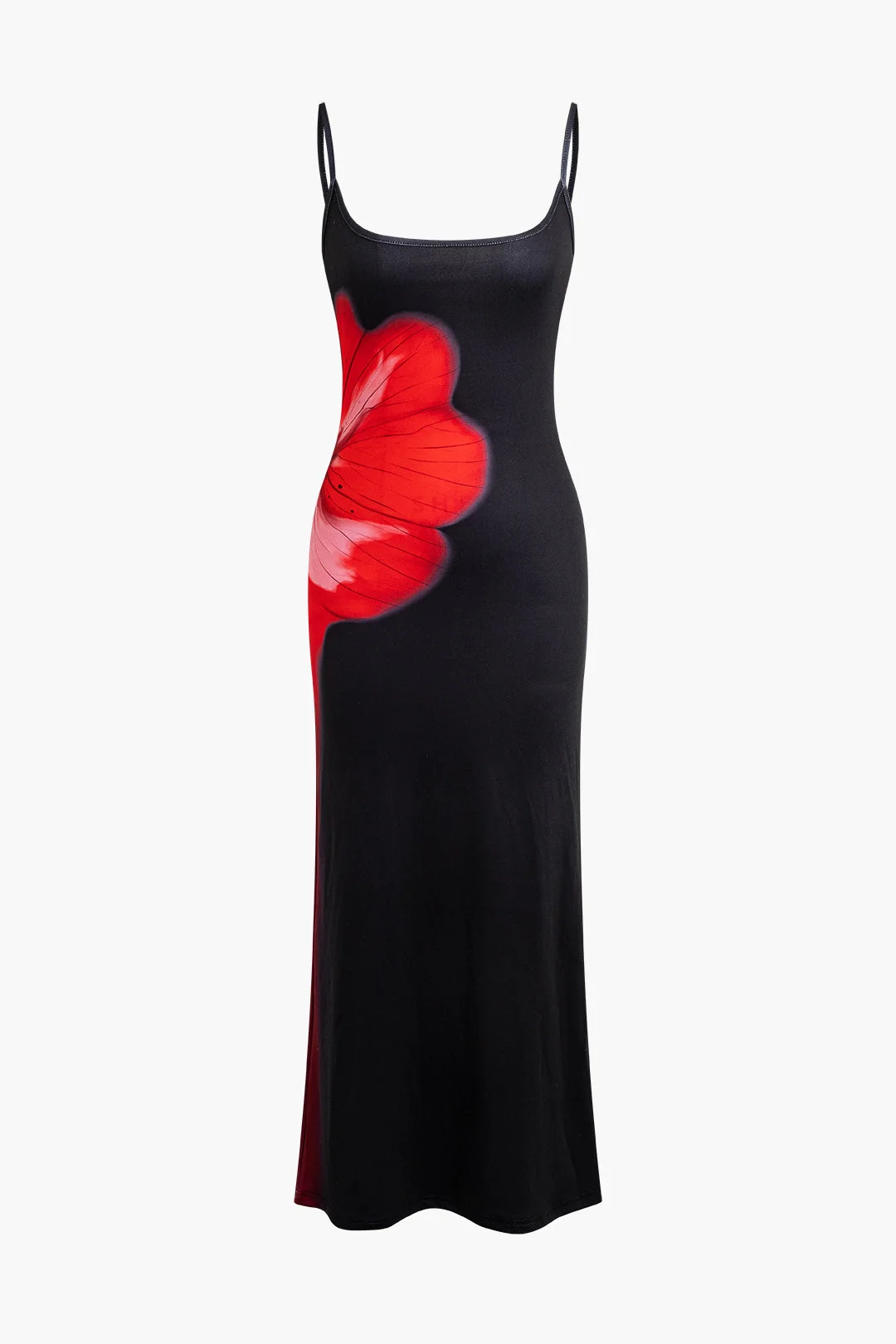 Brownm vintage floral spaghetti strap maxi dress