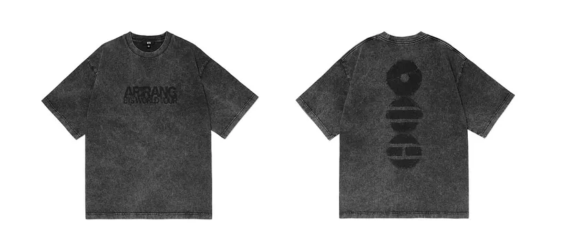 ARIRANG] BTS World Tour T-Shirt - Charcoal Acid Wash Edition