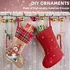 Peinture en diamant DIY, bas de No&euml;l suspendus, chaussettes de No&euml;l de grande capacit&eacute;, porte-pendentif r&eacute;sistant, sacs de rangement cadeaux pour la d&eacute;coration familiale de No&euml;l (bonhomme de neige et oiseau)