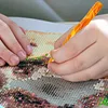 Resin Diamond Painting Point Drill Pen with 4 Various Tips Painting Arts 5D Point Drill Pen Diamonds Art Points Drills Pens for Nail Arts Rhinestone Decorations Cross-Stitch (Golden yellow)