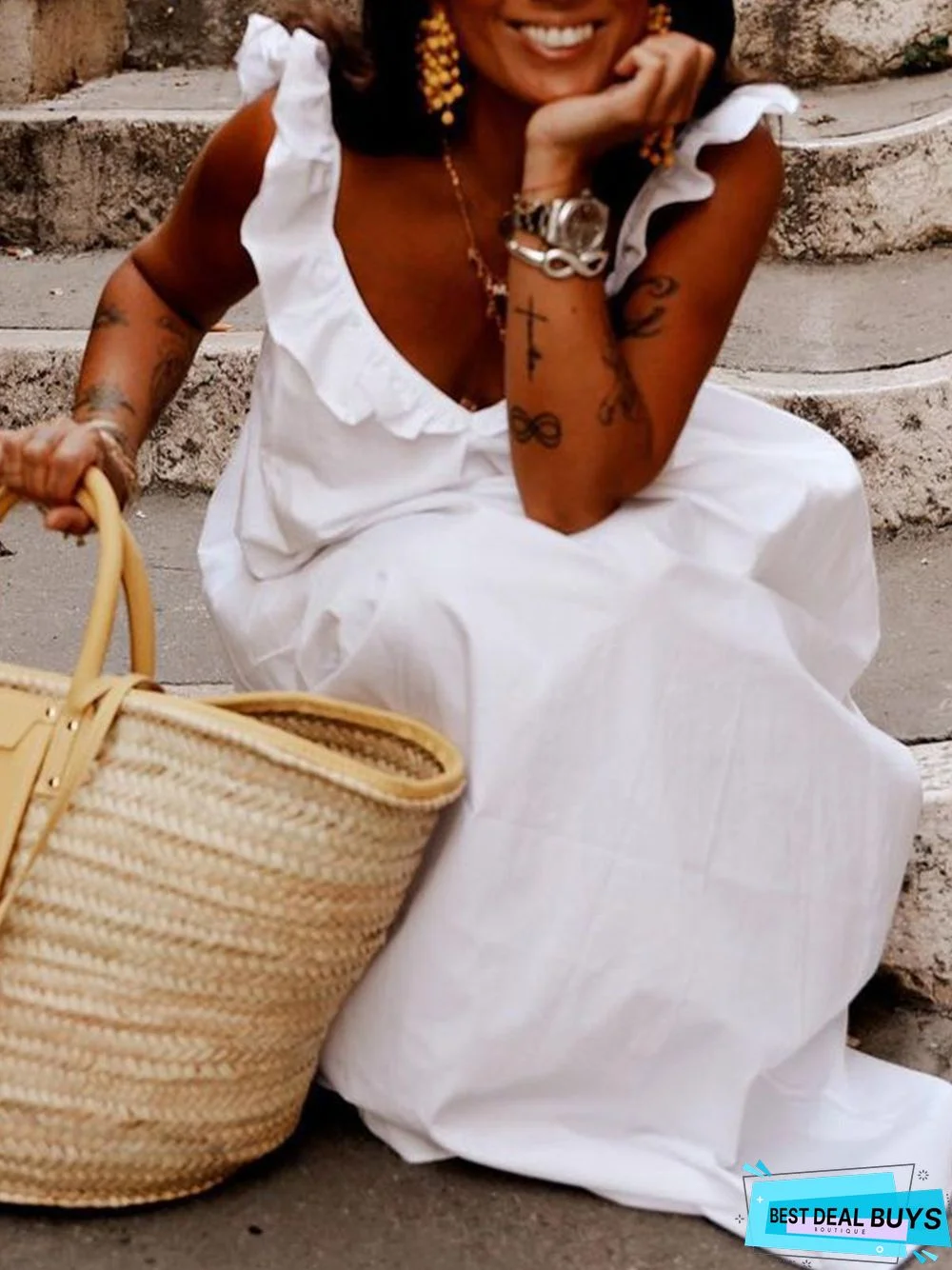 Shift Sleeveless Weaving Dress