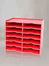 (US Local)12 Grids Diamond Painting Organization Set with Point Drill Trays (Red 1)