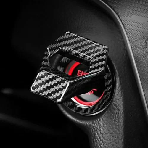 Dronehint Car Accessories Engine Parts Start Push Button Switch Cover Carbon Fiber Black (For: Acura) Parts