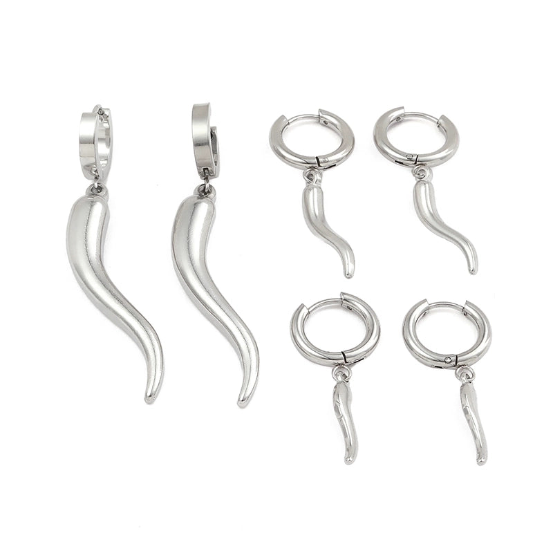 Stainless Steel 18K Gold Plated Minimalist Plating Chili Drop Earrings