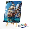 (US Local)Paint By Numbers Kit On Canvas DIY Oil Art Sailboat Picture Home Decor40x50cm
