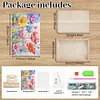 (US Local)Wooden Flower 5D DIY Diamond Painting Serving Tray with Handle for Desk Decor