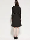 Women's Formal Dresses Lapel Single Breasted Long Sleeve A Line Dresses