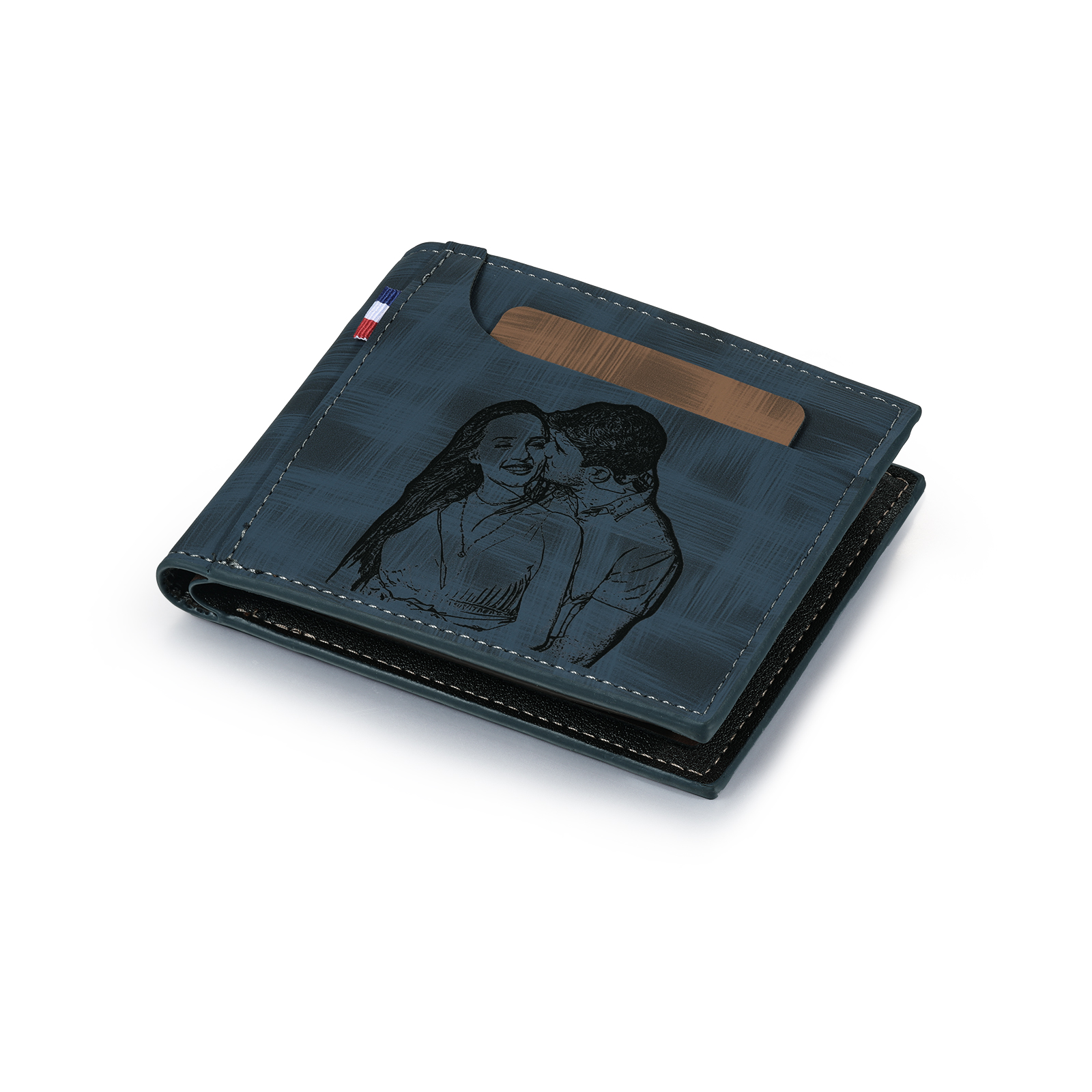 Portefeuille Classique 1 Prénom et Lettre Personnalisés avec Photo Porte-Monnaie Carte