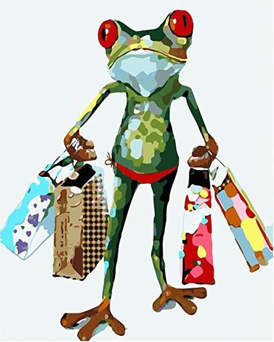 

Frog shopping – Paint By Numbers - 40*50CM, 501 Original