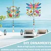 2Pcs Diamond Painting Acrylic Double Sided Dragonfly Wind Chime Suncatcher with Crystal Hanging Pendant