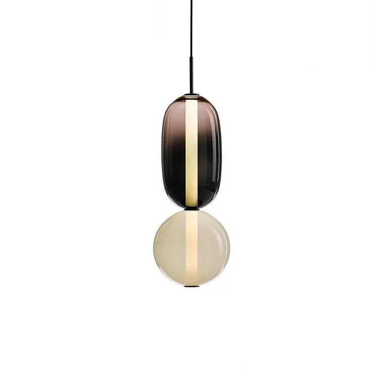 Multiple Shapes Colored Glass Pendant Light Metal Pendant Lighting - Appledas