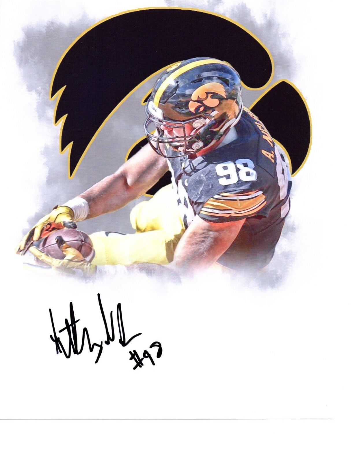 Anthony Nelson Iowa Hawkeyes signed autographed 8x10 football Photo Poster painting edit c