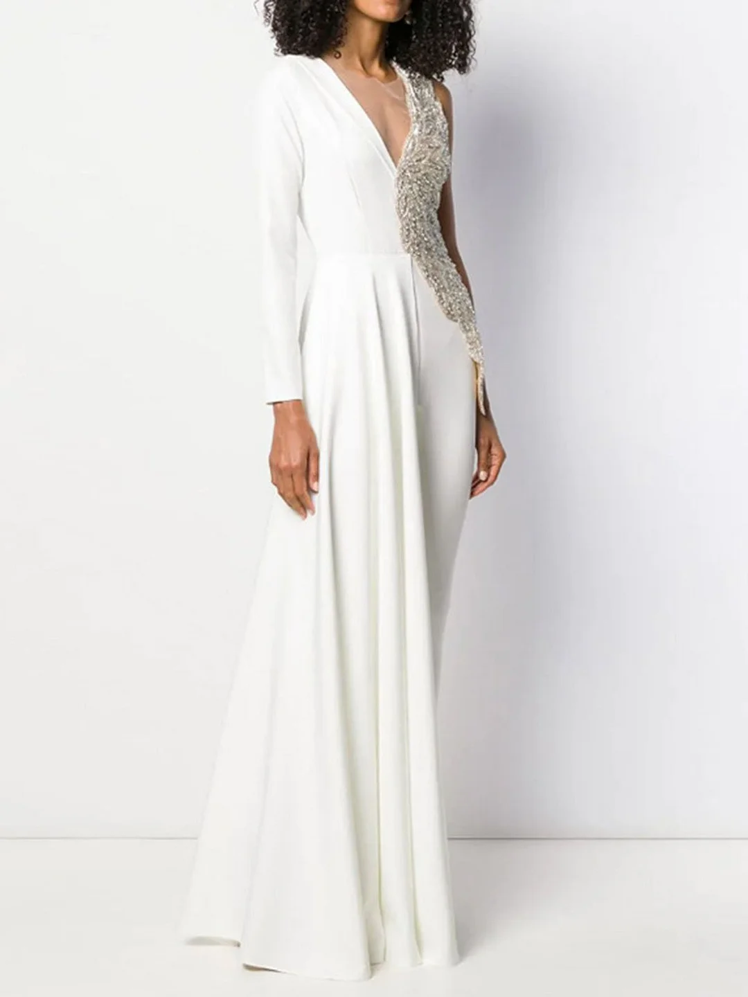 V neck Paneled Sheath Elegant Jumpsuit