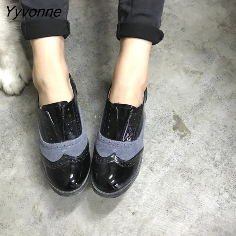 Yyvonne Women's Leather Summer Platform Sneakers Flat Casual Oxford Shoes Loafers Moccasins Spring Vintage for Woman 2023 Trend New