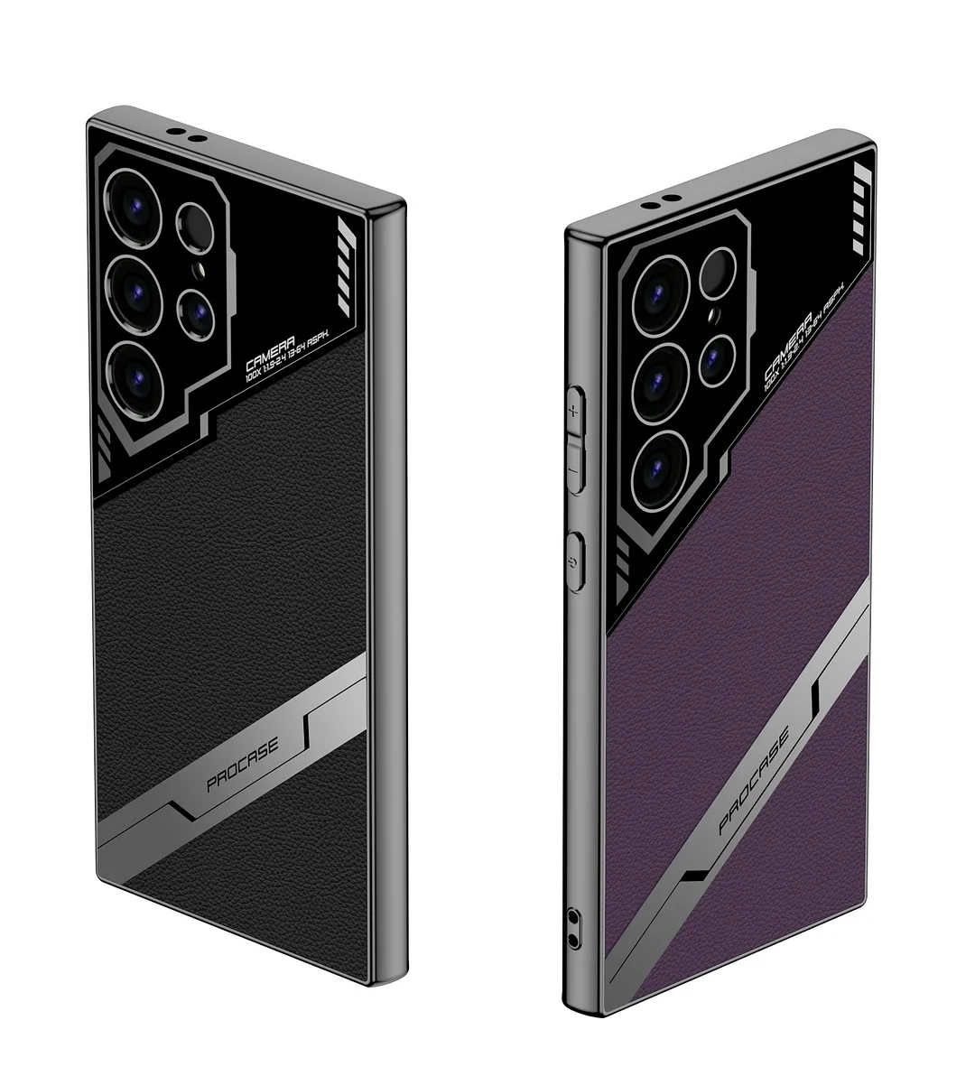 Suitable for S24/23 electroplated plain leather holder mobile phone protective case