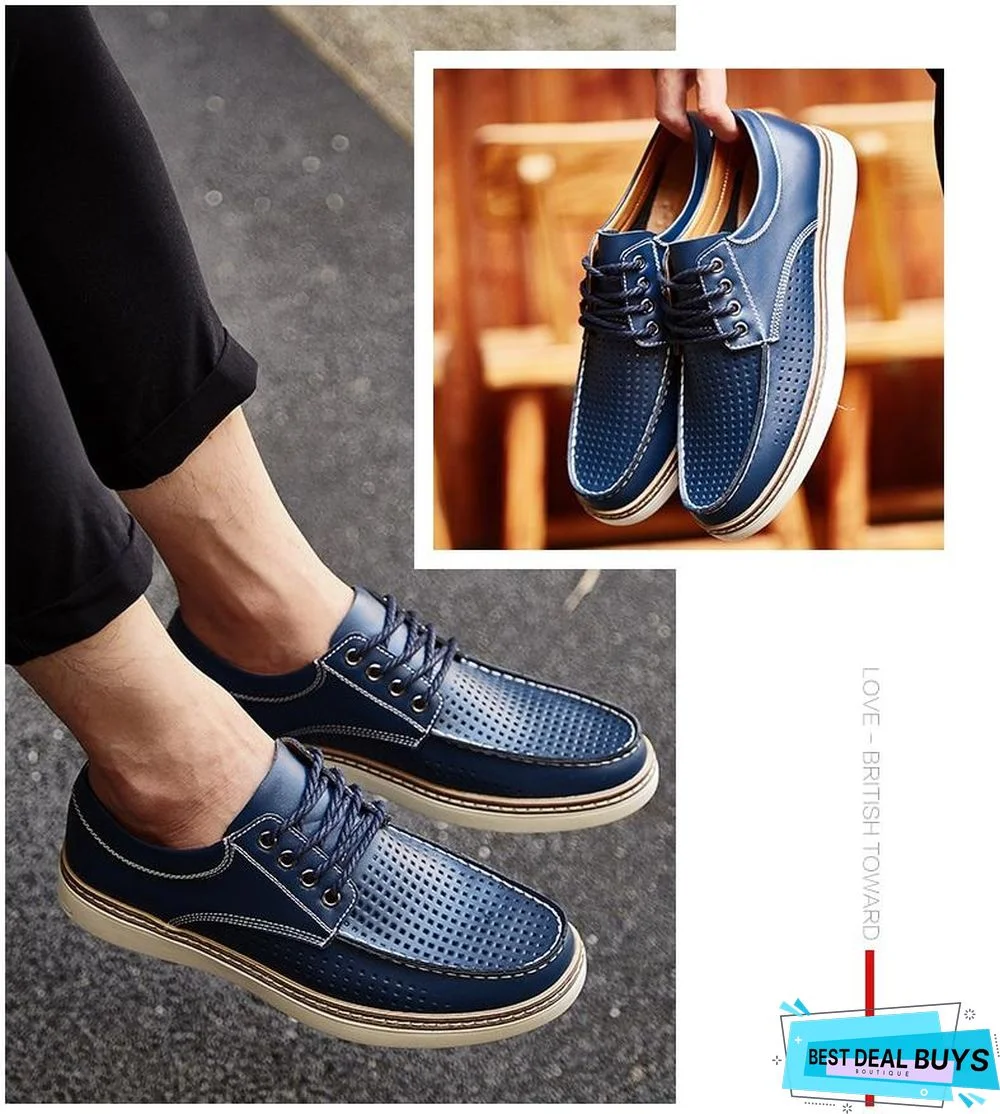 Leather Boat Shoes Casual Flats Moccasins Homme Driving Loafers Shoes Slip On Shoes