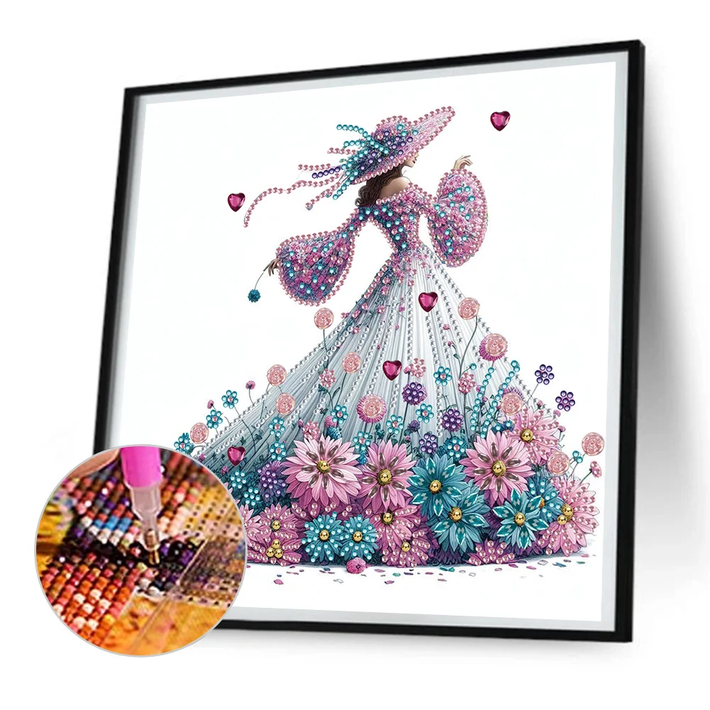 Diamond Painting - Partial Special Shaped Drill - Elegant Lady(Canvas|30*30cm)