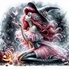 Halloween Mermaid Princess Witch-11CT Counted Cross Stitch 40*40cm/15.75*15.75in tapestrymarket