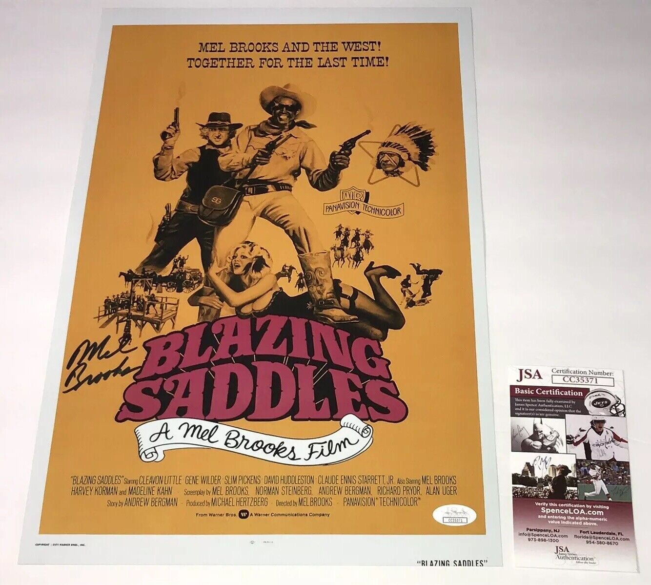 Mel Brooks BLAZING SADDLES Signed 11x17 Photo Poster painting JSA COA In Person Autograph