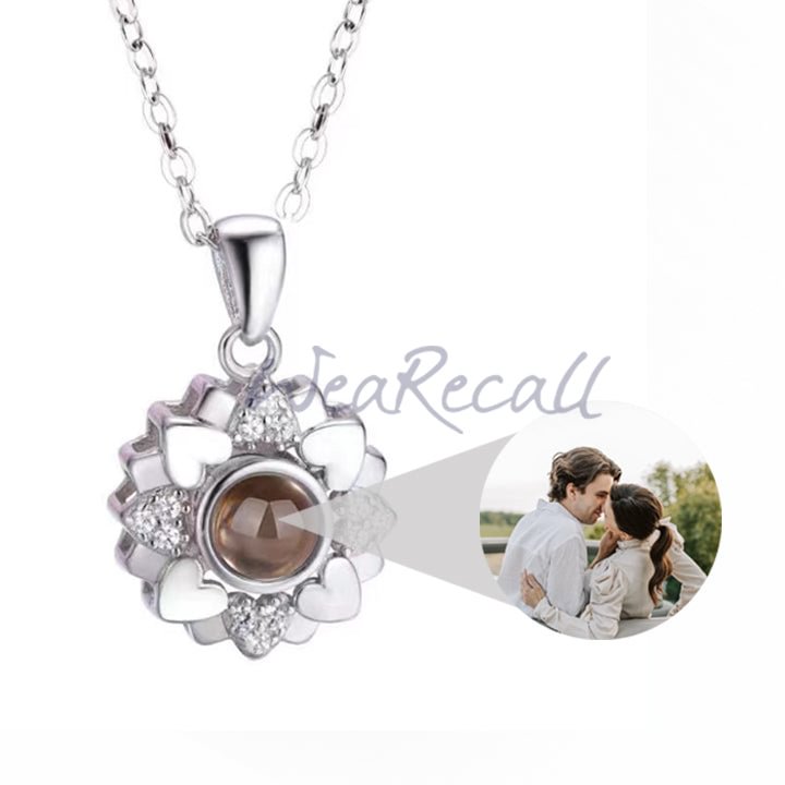 Sunflower Projector Picture Custom Personalized Photo Bar Necklace wetirmss