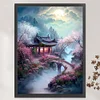 Landscape Hut-Full Embroidery 2 Strands 16CT Stamped Cross Stitch-50*65CM-Large Size