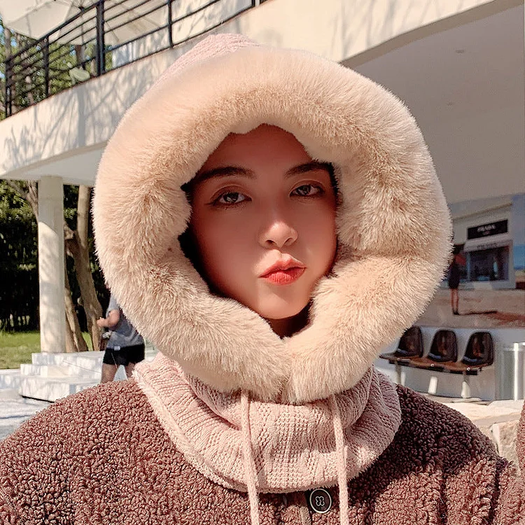 Women Winter Knitted Plush Solid Warm Hats