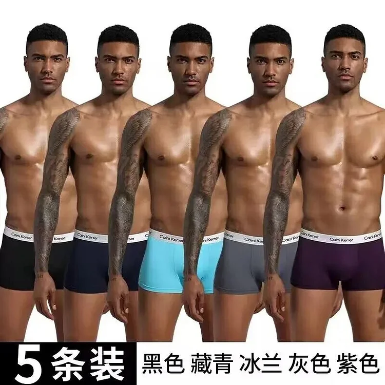 Wlkwo Wlkwo   Shorts Men's Panties Homme Underpants Boxershorts Underwear for Man Breathable Male Sexy Soft Shorts  ropa hombre шорты 5Pcs