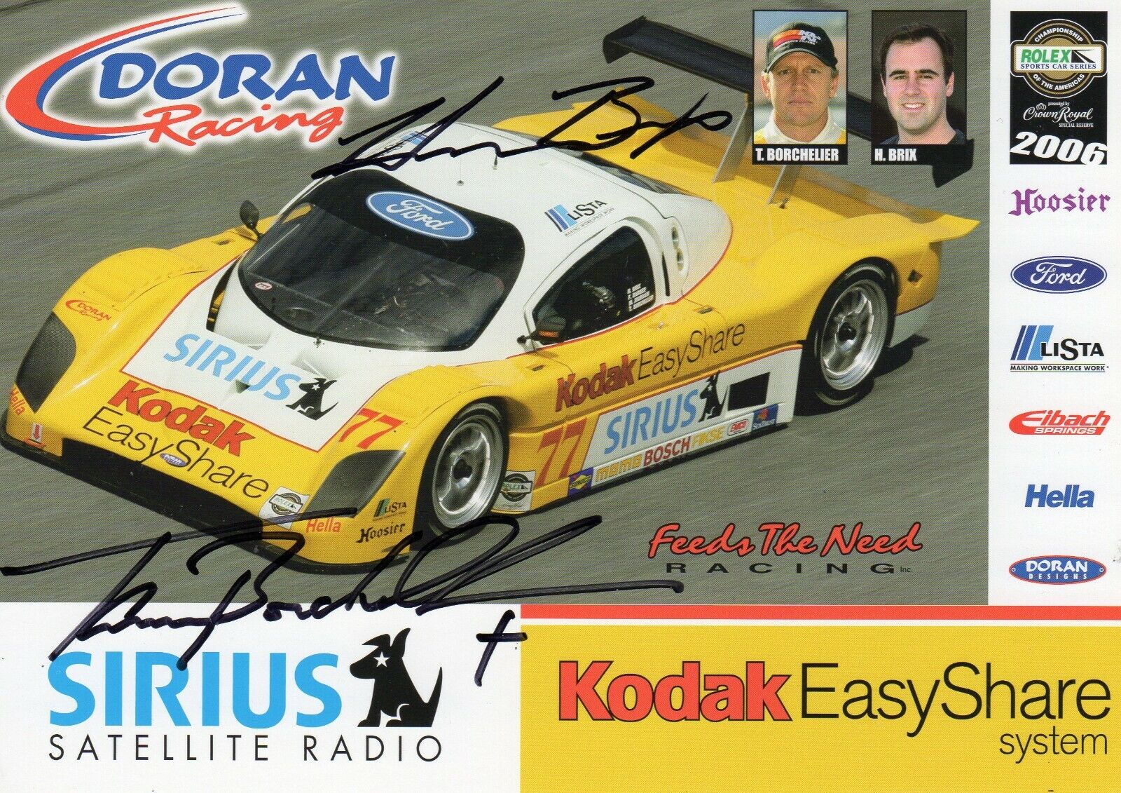 BORCHELIER & BRIX AUTOGRAPH, MOTOR SPORT, NASCAR