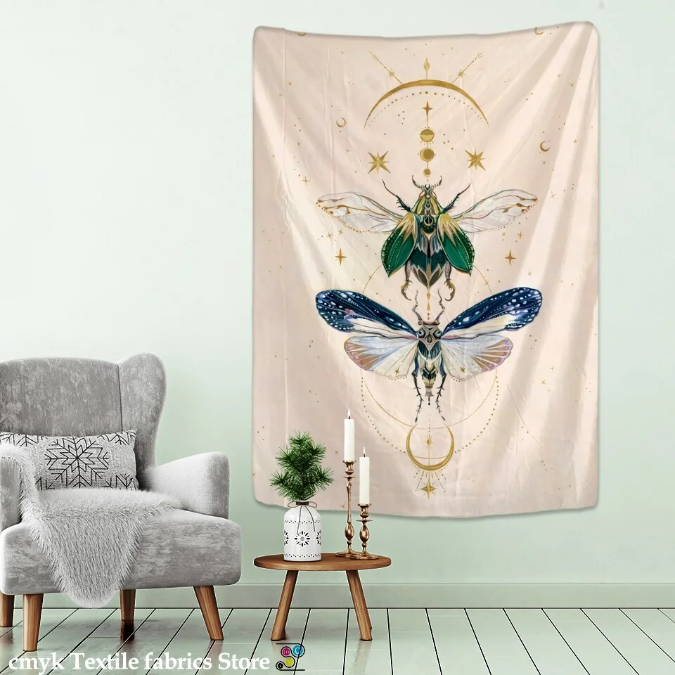 Nordic Psychedelic Butterfly Tapestry Wall Hanging Bohemian Hippie Witchcraft Tarot Science Fiction Room Home Decor