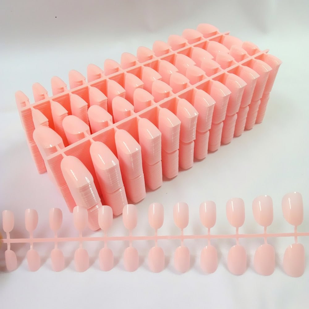 100Sets Wholesale Glossy Acrylic False Nail Tips Artificial Short Fake Nails For Design DIY Nail Art Manicure Tools