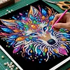 Framed Diamond Painting - Special Shaped - Wolf (25x25cm)