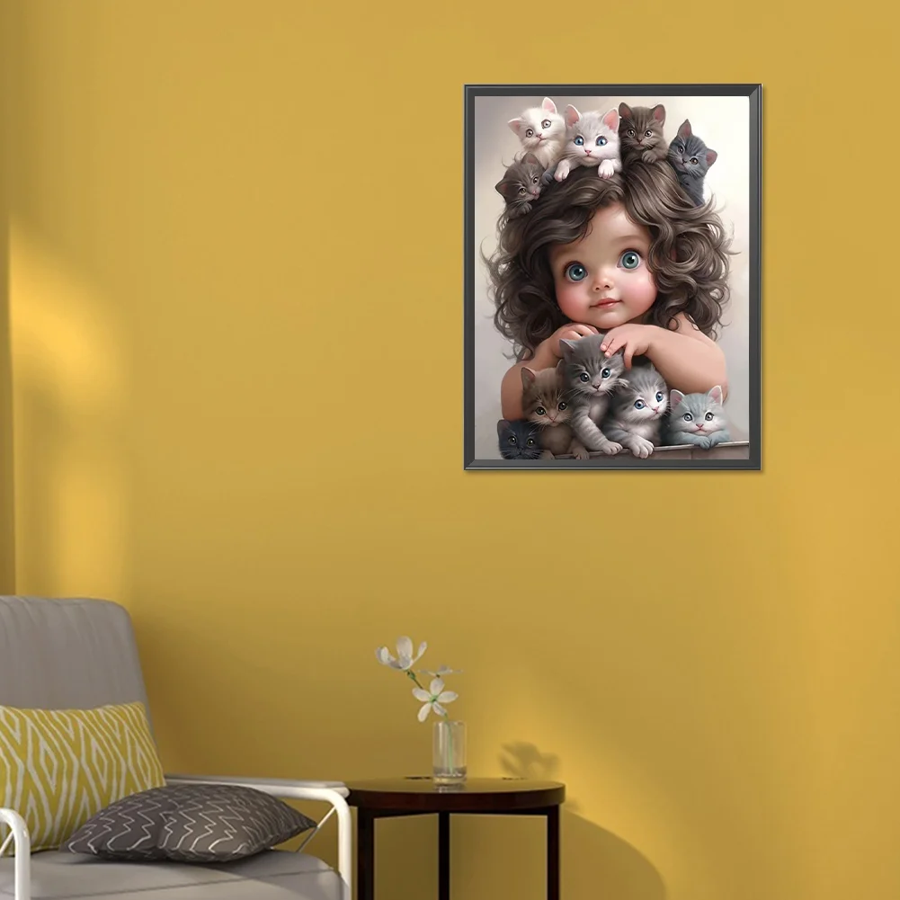 Diamond Painting - Full Round Drill - Sweet Girl(Canvas|30*40cm)