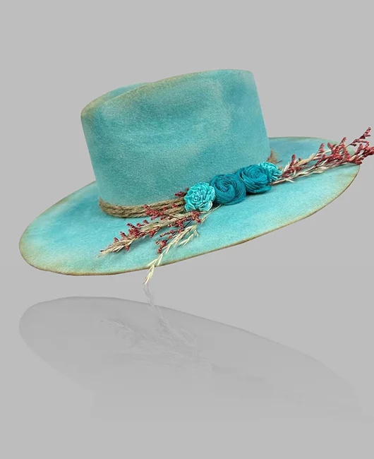 Vintage Ribbon Feather Decor Pure Wool Top Hat 