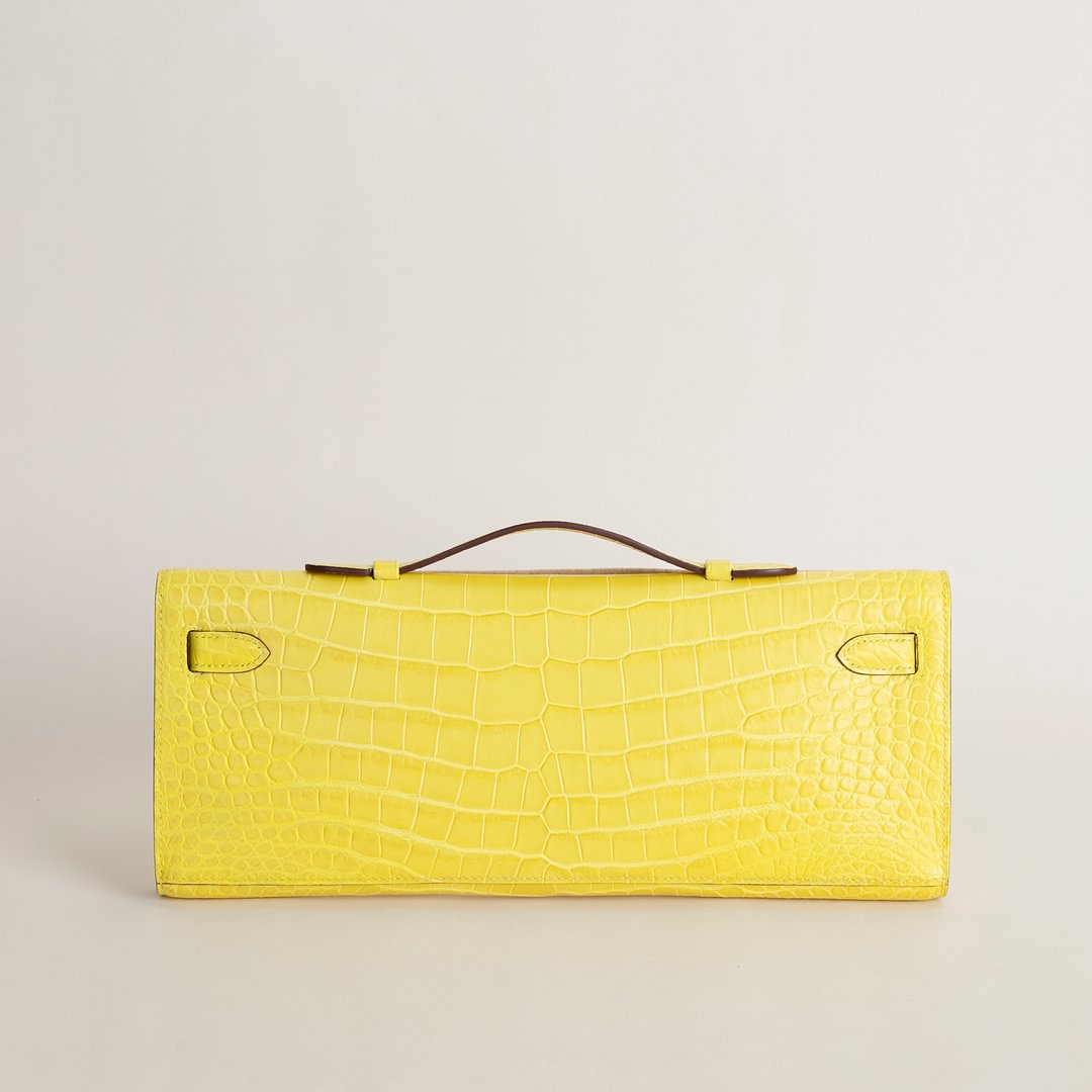 Kelly cut Matte Porosus Crocodile 9R Lime PHW