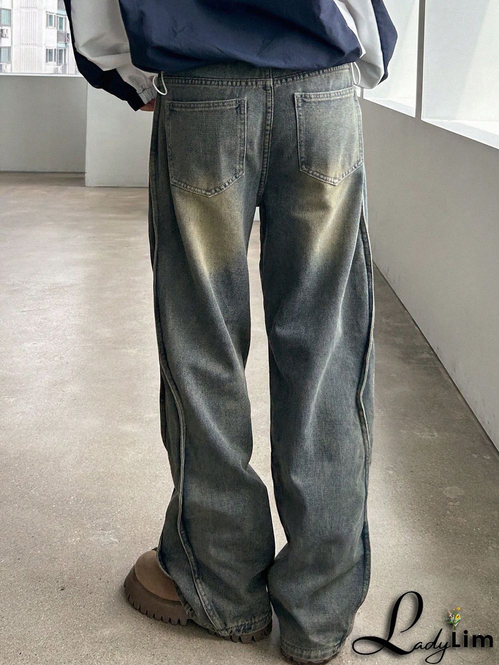 Seam Side Wide Leg Jeans