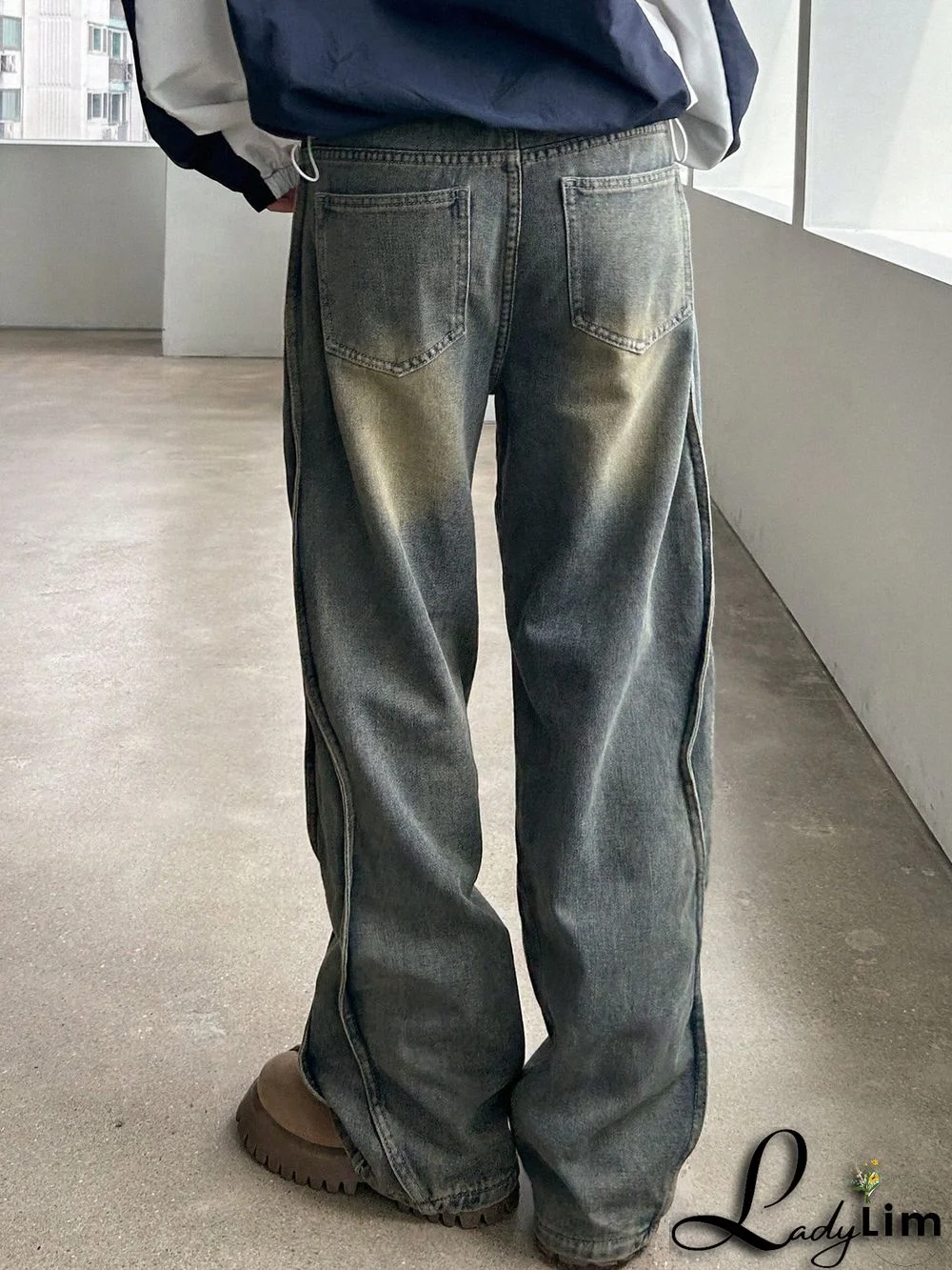 Seam Side Wide Leg Jeans