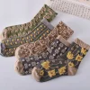 Retro 3D Jacquard Grey Medium Tube Socks 10 Pairs