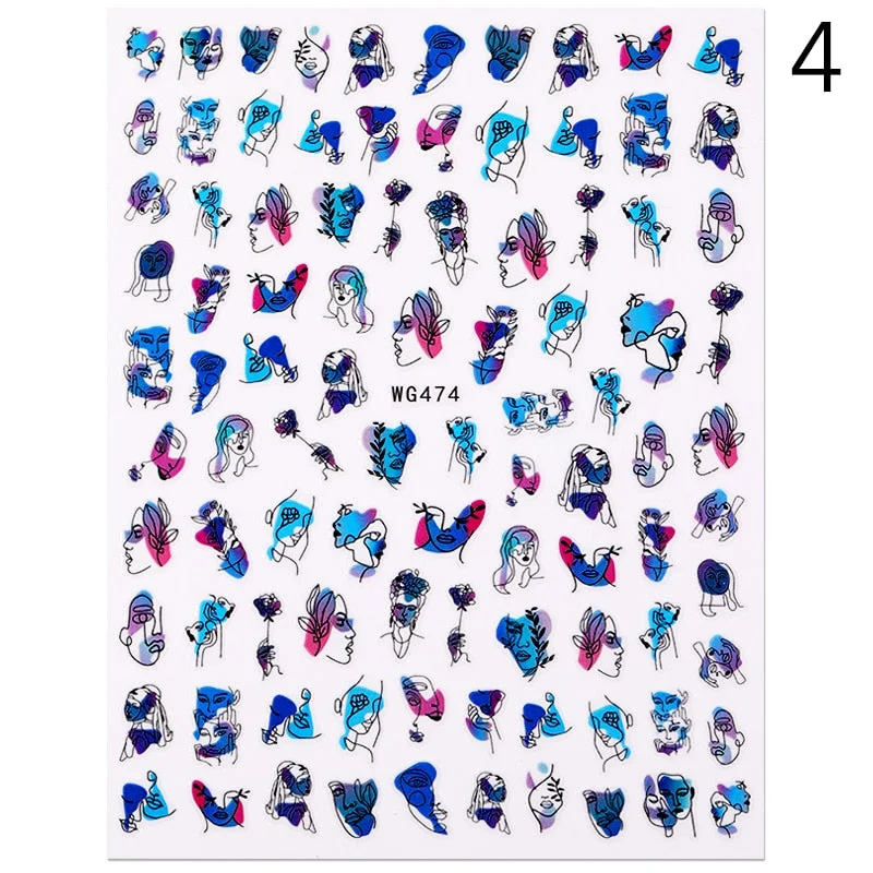 2021 New 3D Nail Art Sticker English Letter Stickers For Nail Foil Love Heart Design Nails Accessories Fashion Manicures Sticker